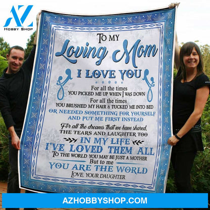 Blanket Mothers Day Gifts To My Mom Motherhood You Are The World Fleece Blanket Gift Mom