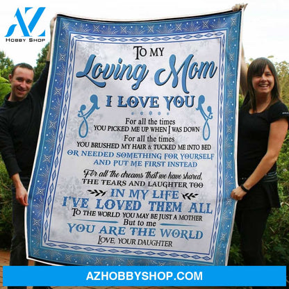 Blanket Mothers Day Gifts To My Mom Motherhood You Are The World Fleece Blanket Gift Mom
