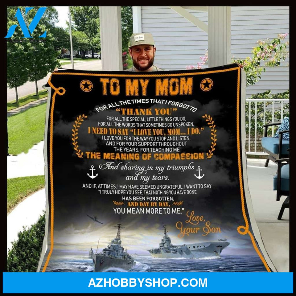 Blanket Mothers Day Gifts To My Mom Veteran Military Fleece Blanket Unique Gifts