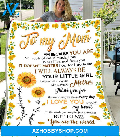 Blanket Mothers Day Gifts To My Mom You Are The World Gift For Mom Blanket Unique Gifts