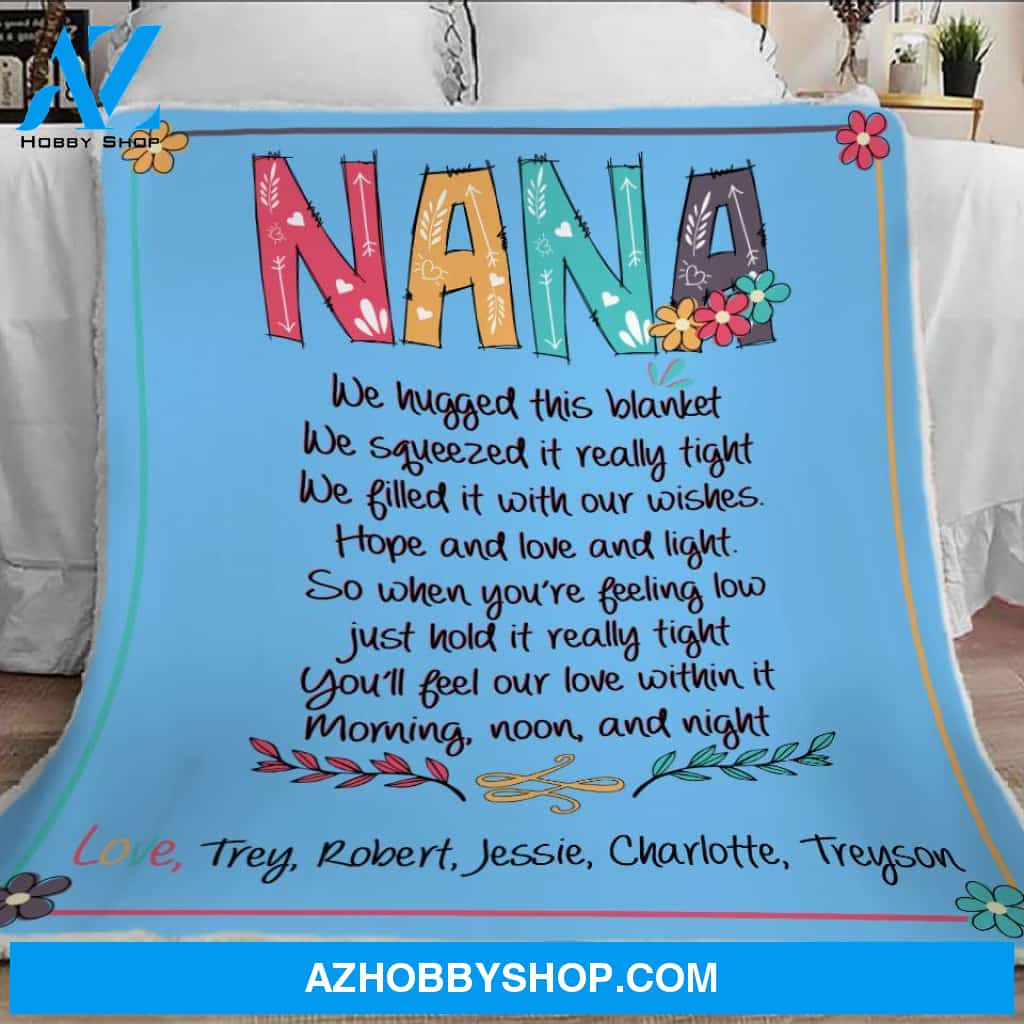 Blanket, Nana Blanket, Grandkid Names, Nana Christmas Gift