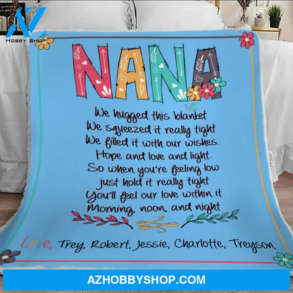 Blanket, Nana Blanket, Grandkid Names, Nana Christmas Gift