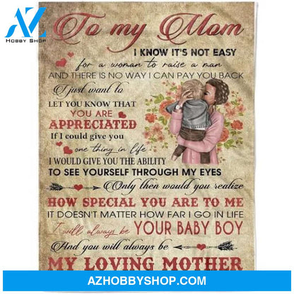 Blanket To My Mom From Son Holding My Baby Blankets Mothers Day Birthday Thanksgiving For Mom Fleece Blanket Fleece Blanket