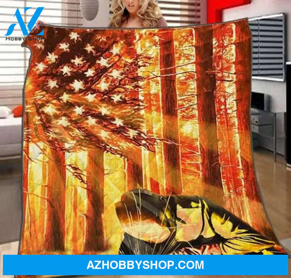 Blanketify Welder and America Flag Fleece Blanket