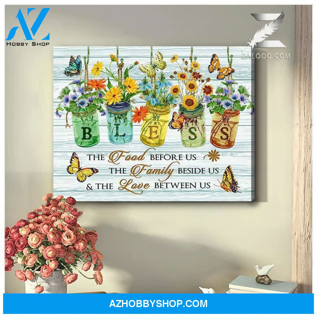Bless Butterfly Wall Art Canvas, Wall Decor Visual Art