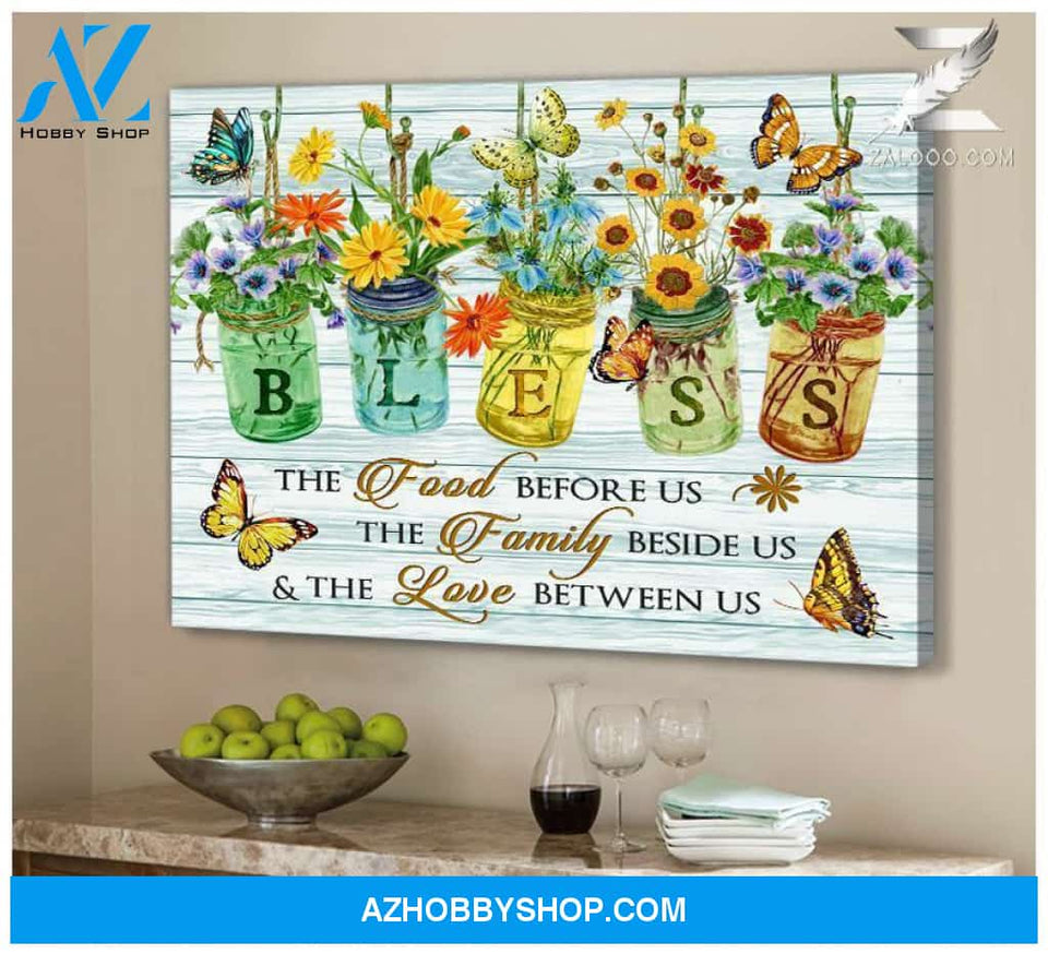 Bless Butterfly Wall Art Canvas, Wall Decor Visual Art