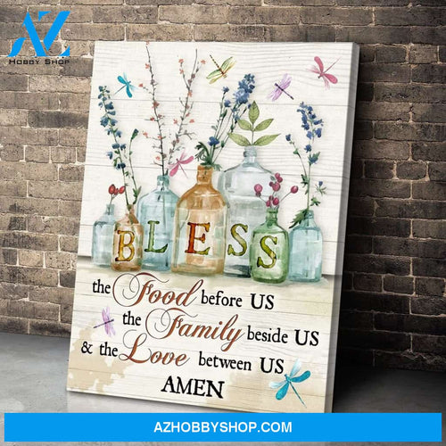 Bless Dragonfly Wall Art Canvas, Wall Decor Visual Art