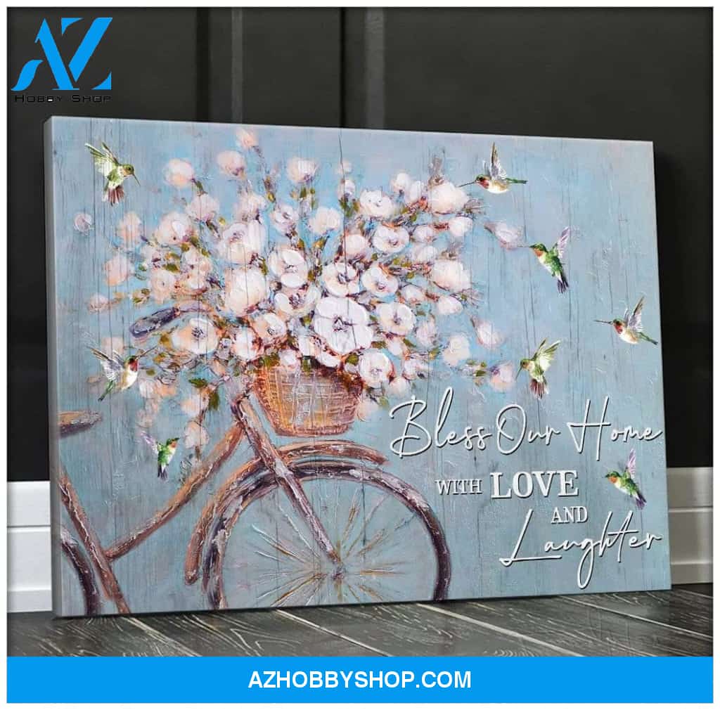 Bless Our Home Hummingbird Poster Canvas Wall Decor Visual Art