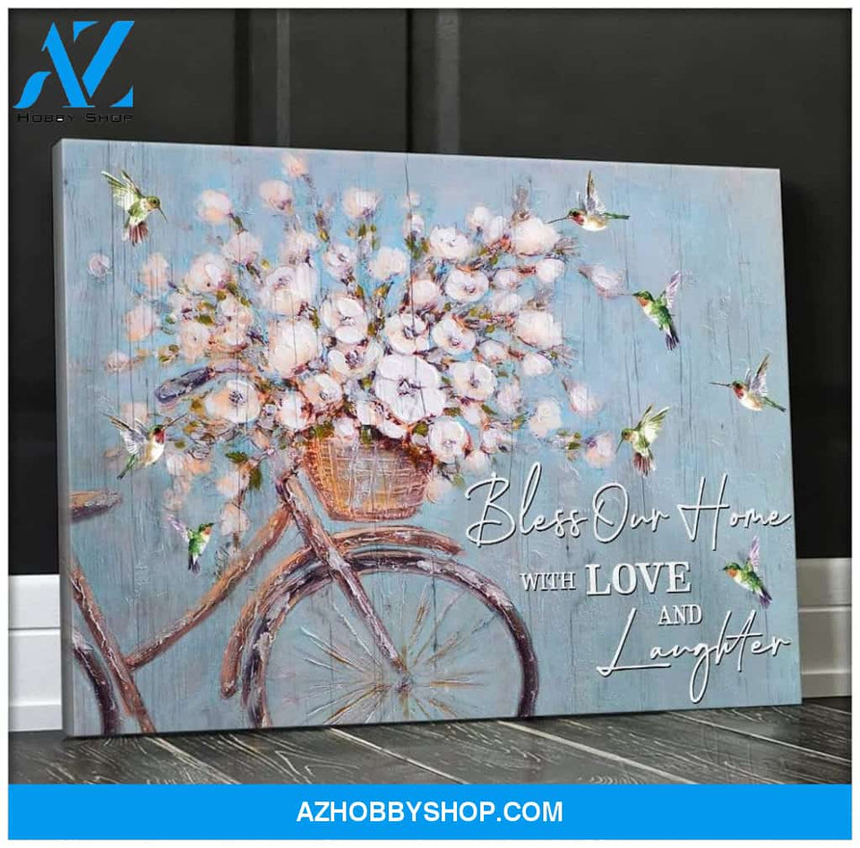 Bless Our Home Hummingbird Poster Canvas Wall Decor Visual Art