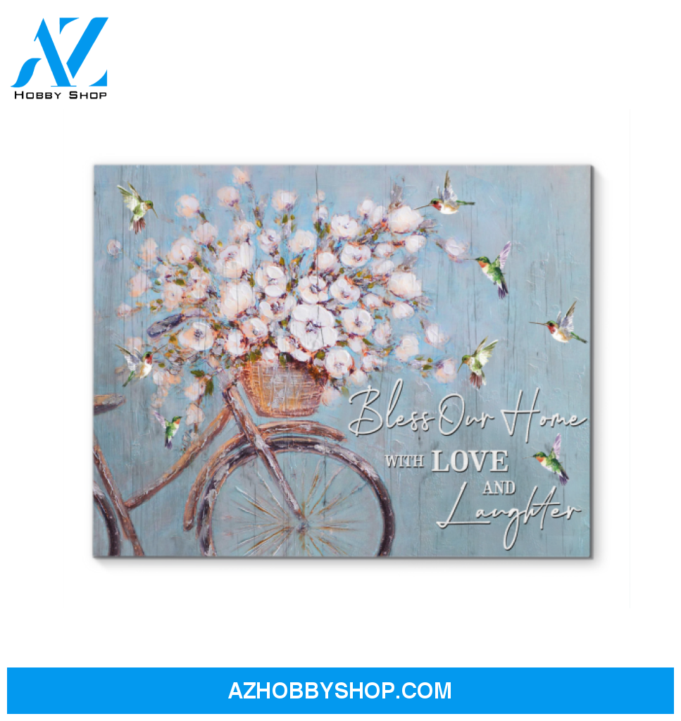 Bless Our Home Hummingbird Premium Wall Art Canvas