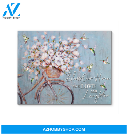 Bless Our Home Hummingbird Premium Wall Art Canvas