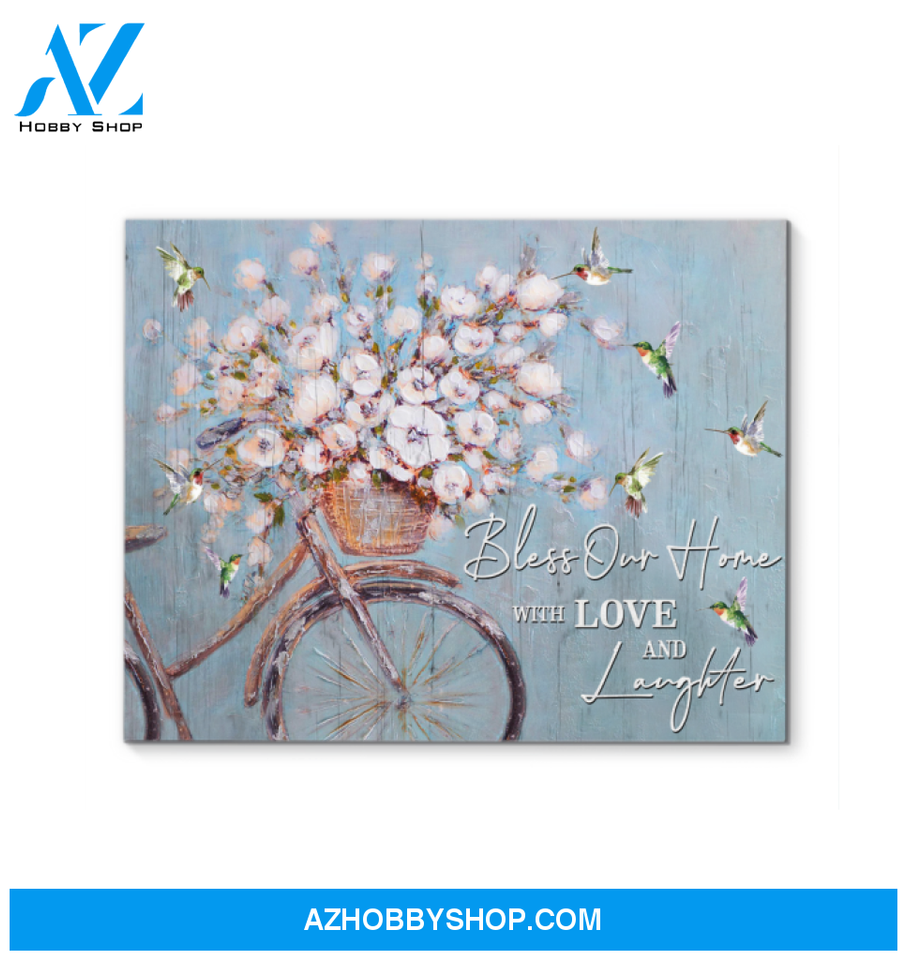 Bless Our Home Hummingbird Premium Wall Art Canvas