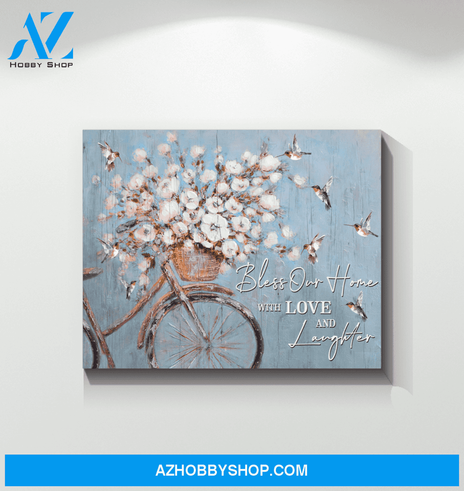 Bless Our Home Hummingbird Premium Wall Art Canvas