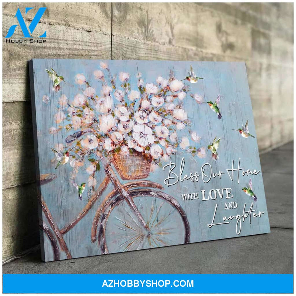 Bless Our Home Hummingbird Premium Wall Art Canvas