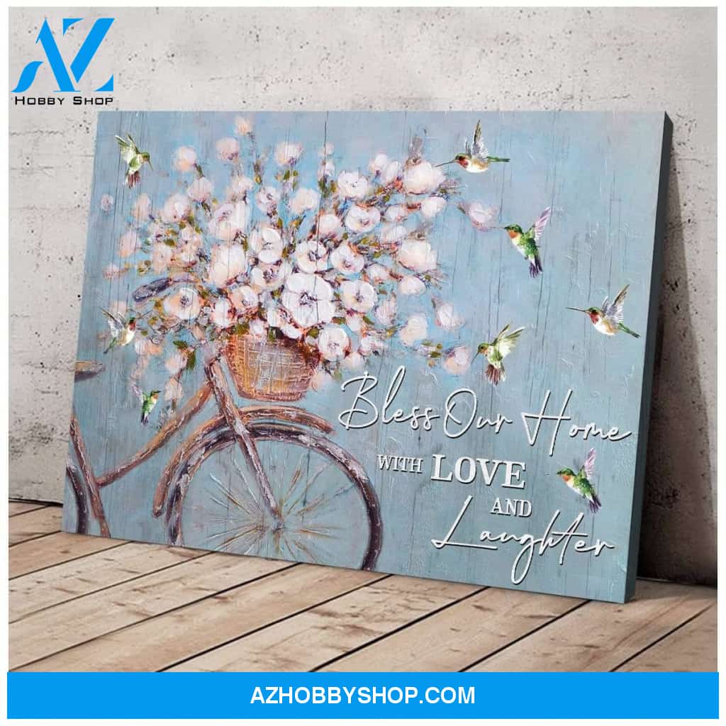 Bless Our Home Hummingbird Premium Wall Art Canvas