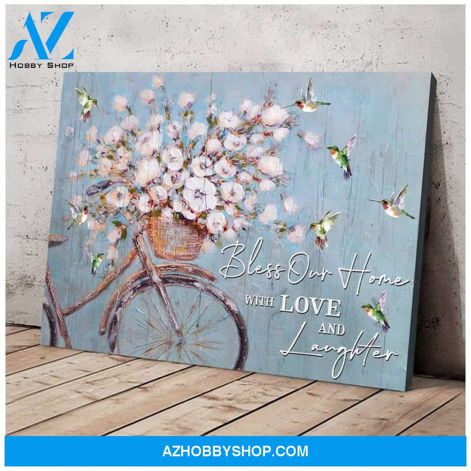 Bless Our Home Hummingbird Premium Wall Art Canvas