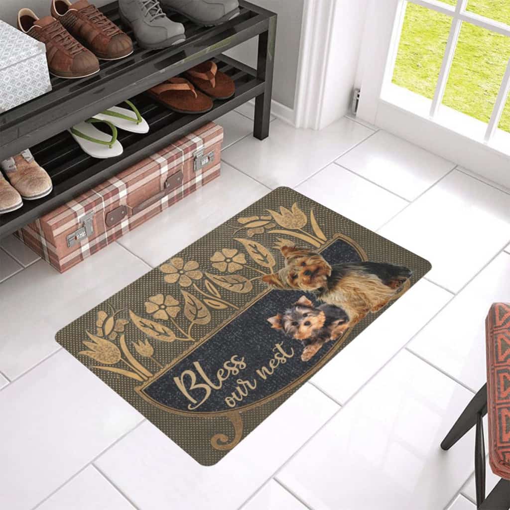 Bless Our Nest Yorkshire Terrier Dogs Lover Doormat Welcome Mat