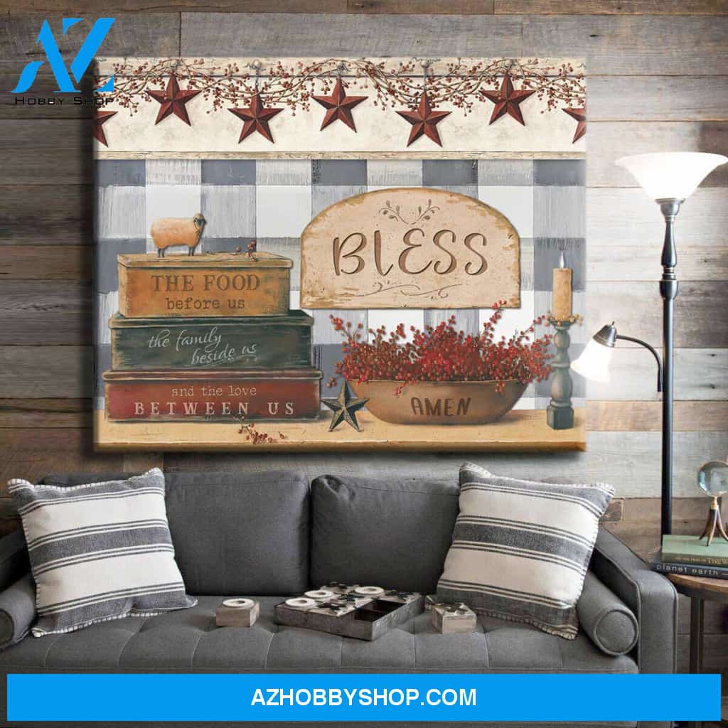 Bless the food before us Canvas Wall Art Decor, Wall Decor Visual Art