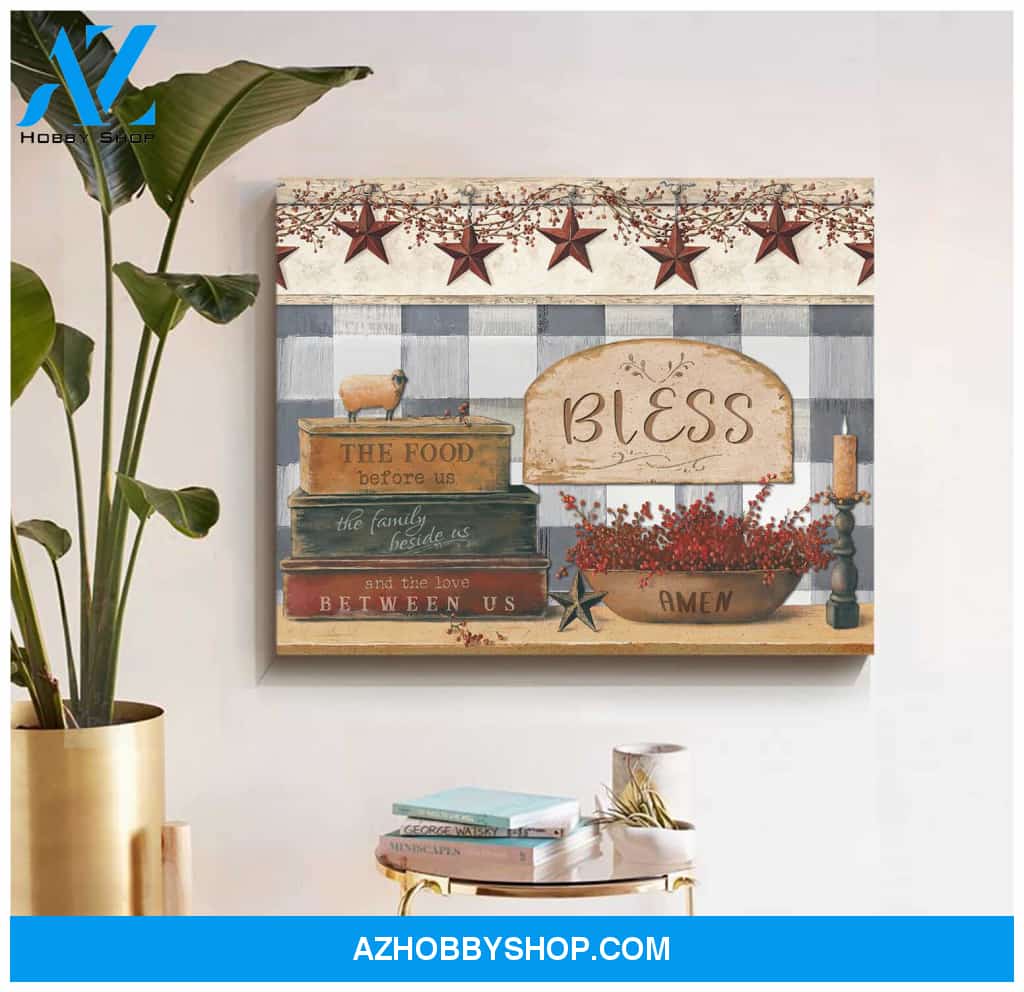 Bless the food before us Canvas Wall Art Decor, Wall Decor Visual Art
