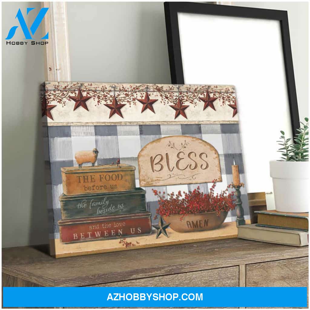 Bless the food before us Canvas Wall Art Decor, Wall Decor Visual Art