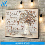 Top #11 Bless The Food Before Us Cotton Flowers And Hummingbird Canvas Wall Art, Wall Decor Visual Art