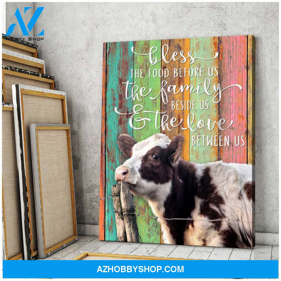 Bless the food before us Cow Farm Canvas Wall Art Decor
