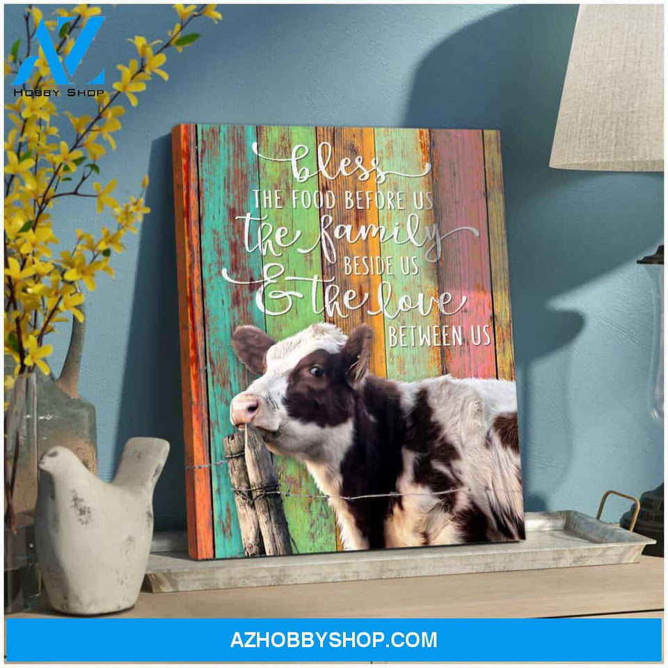 Bless the food before us Cow Farm Canvas Wall Art Decor