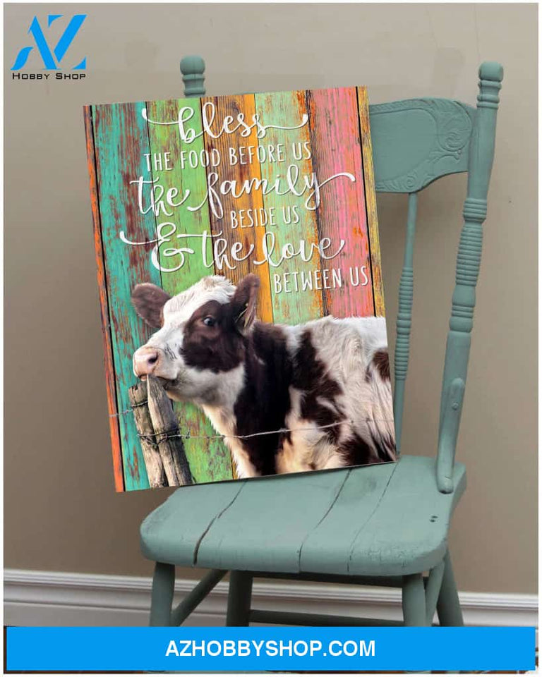 Bless the food before us Cow Farm Canvas Wall Art Decor