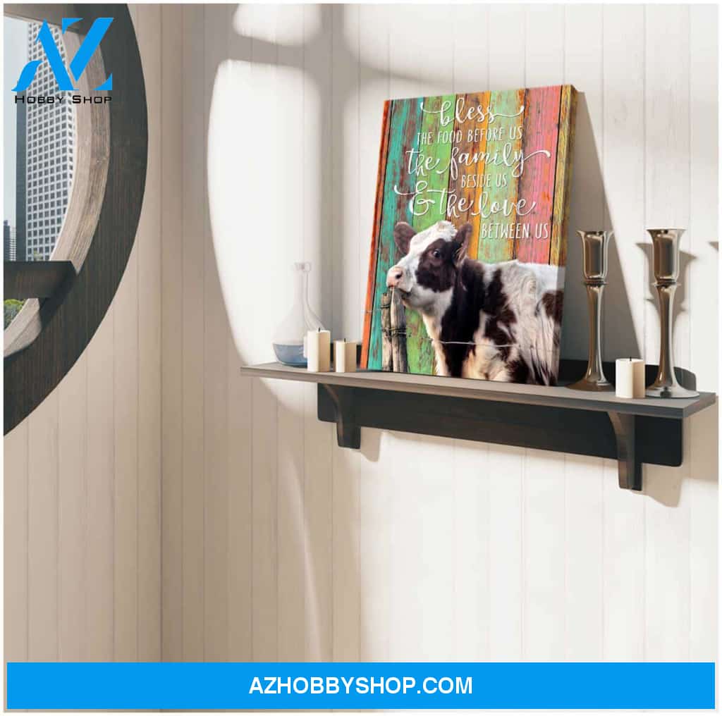 Bless the food before us Cow Farm Canvas Wall Art Decor