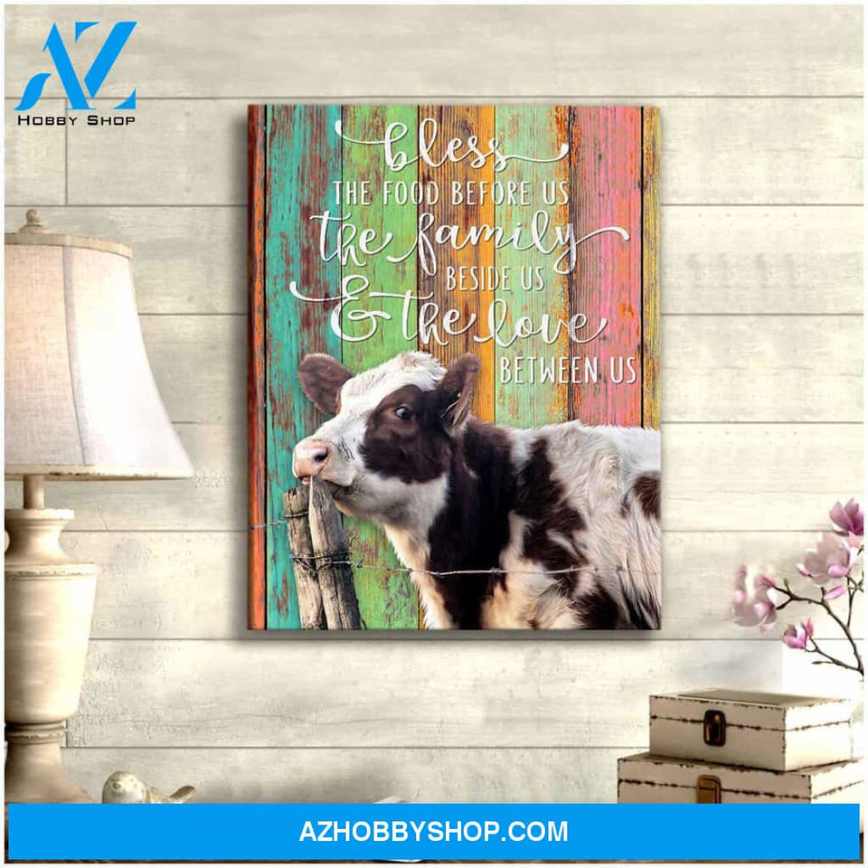 Bless the food before us Cow Farm Canvas Wall Art Decor