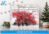 Bless The Food Cow Wall Matte Canvas Christmas Wall Art