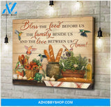 Bless The Food Hummingbird Wall Art Canvas, Wall Decor Visual Art