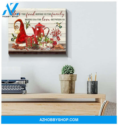 Bless The Food Hummingbird Wall Matte Canvas Christmas Wall Art