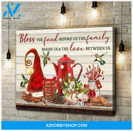 Bless The Food Hummingbird Wall Matte Canvas Christmas Wall Art