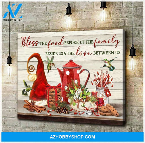 Bless The Food Hummingbird Wall Matte Canvas Christmas Wall Art