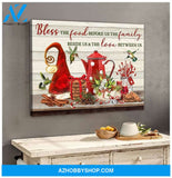 Bless The Food Hummingbird Wall Matte Canvas Christmas Wall Art