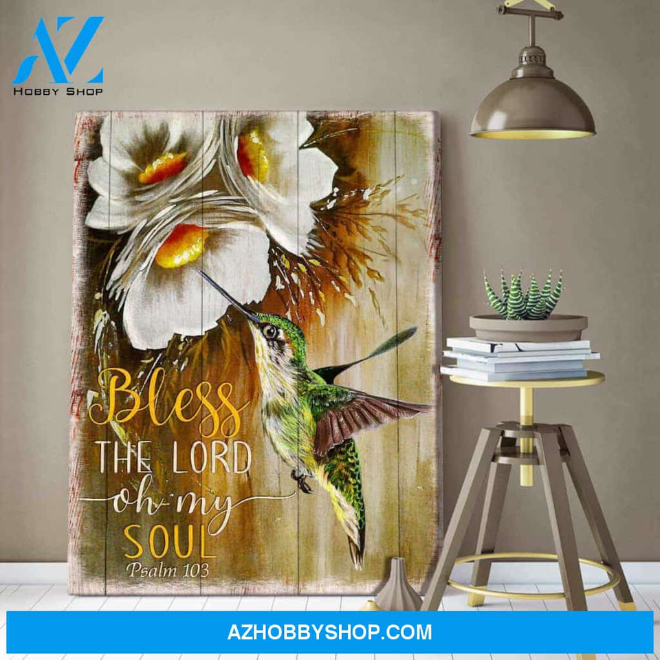 Bless the Lord Hummingbird Canvas Wall Art Decor