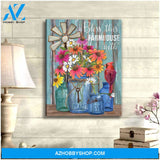 Bless this farmhouse Farm Cardinal Canvas Wall Art Decor