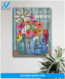 Bless this farmhouse Farm Cardinal Canvas Wall Art Decor