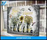 Bless This Home, Beautiful Hummingbird Canvas Wall Art