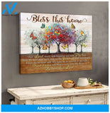 Zalooo Bless This Home Butterfly Wall Art Canvas