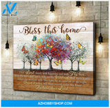 Zalooo Bless This Home Butterfly Wall Art Canvas