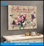 Bless This Home Hummingbird Wall Art Canvas