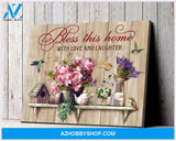 Bless This Home Hummingbird Wall Art Canvas