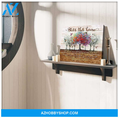 Bless This Home Hummingbird Wall Art Canvas