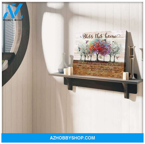 Bless This Home Hummingbird Wall Art Canvas