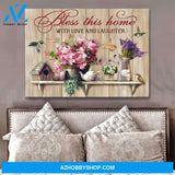 Bless This Home Hummingbird Wall Art Canvas