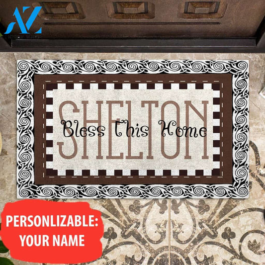 Bless This Home Personalized Gift For Family Gift For Father Gift For Mother Gift For Friend Gift For Husband Gift For Wife Personalized Doormat AP