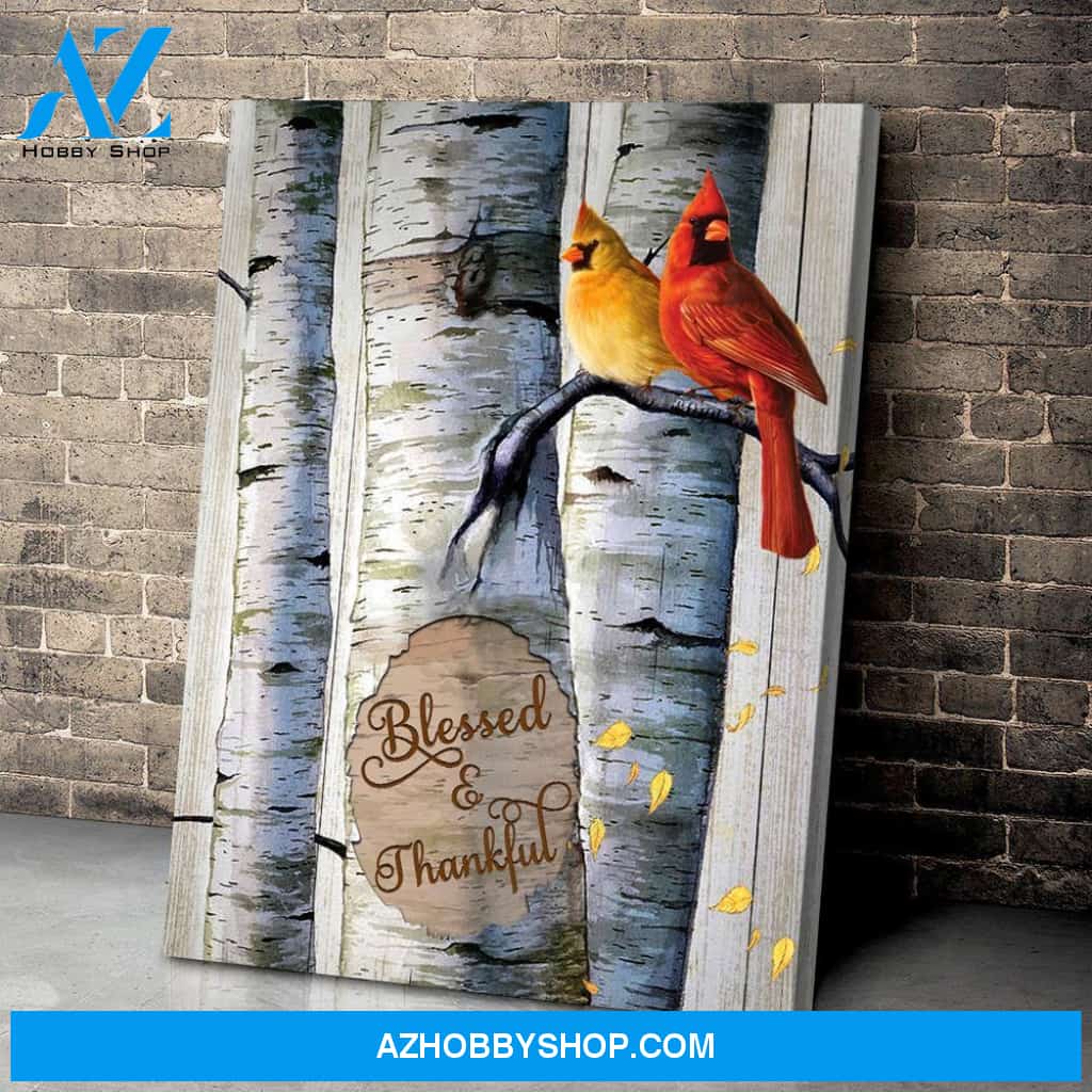 Blessed And Thankful Cardinal Wall Art Canvas