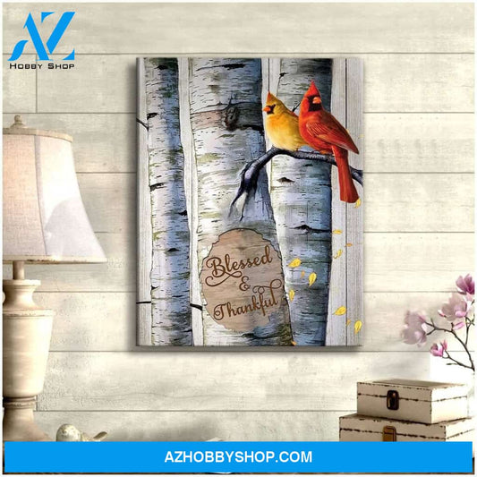 Blessed And Thankful Cardinal Wall Art Canvas
